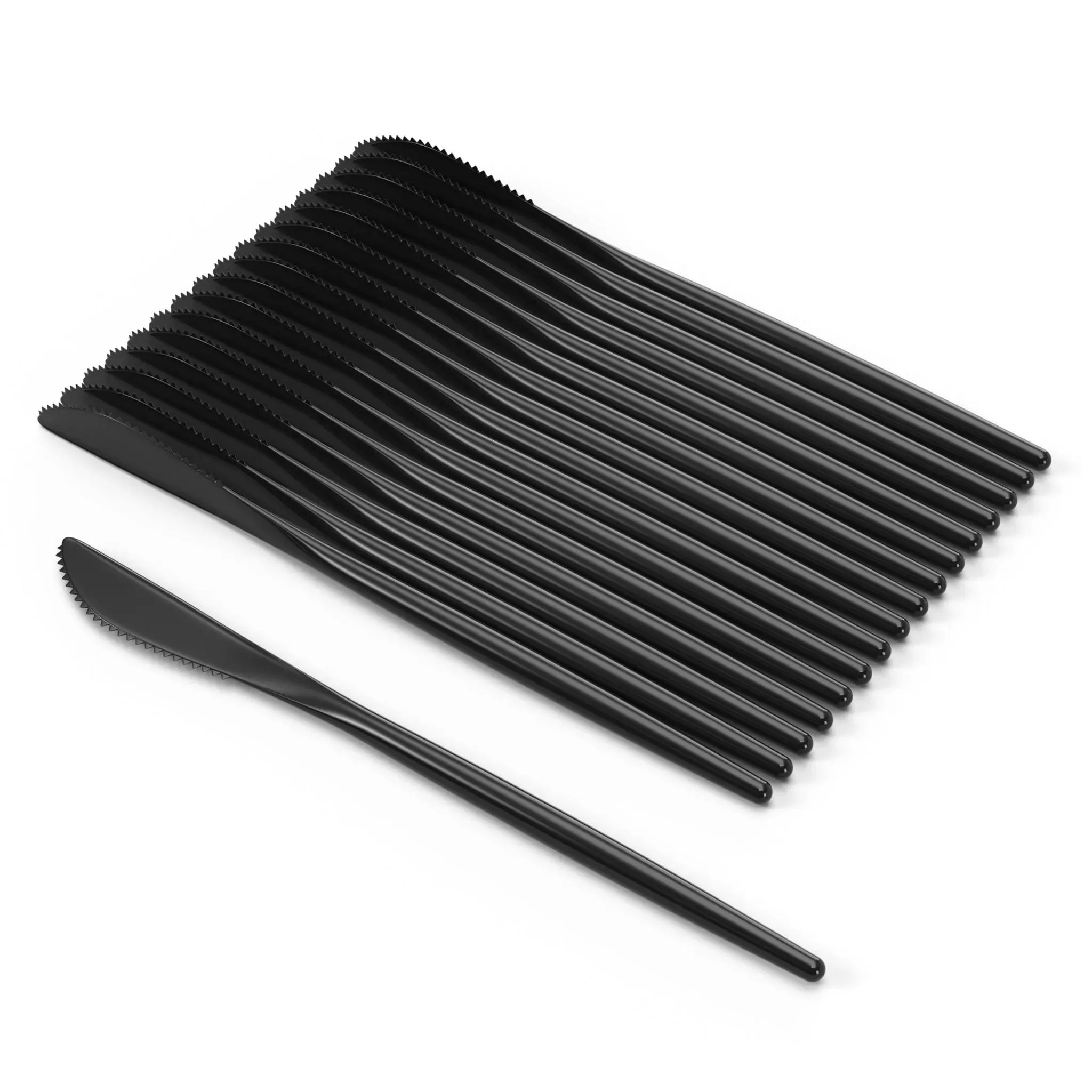 Trendables Gloss Black Plastic Knives (20 Count)