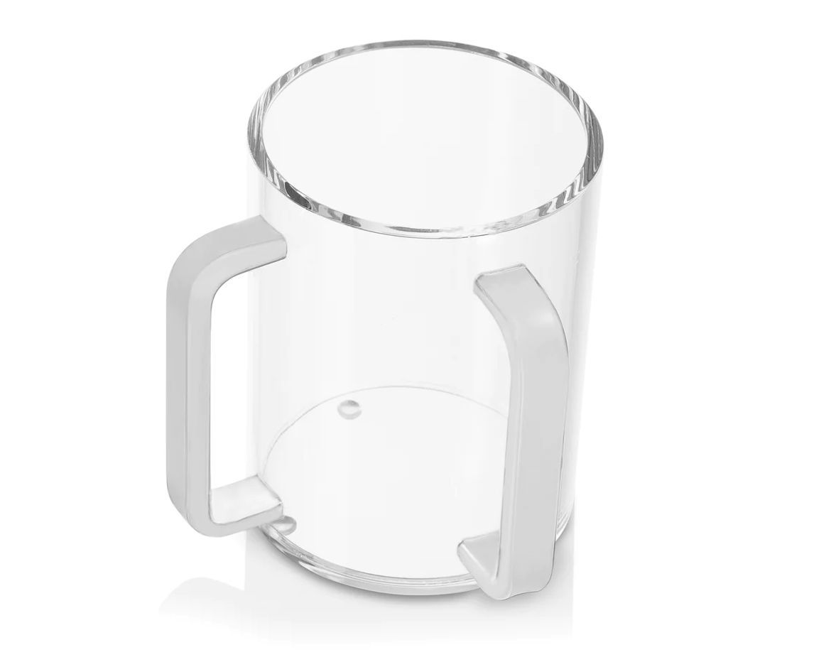 Clear Washing Cup - White Handles