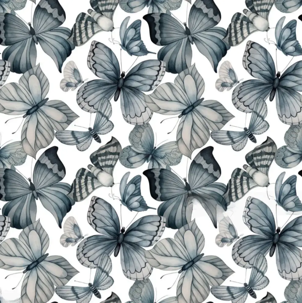 Monochrome Butterflies Paper Place Mat (24 Count)