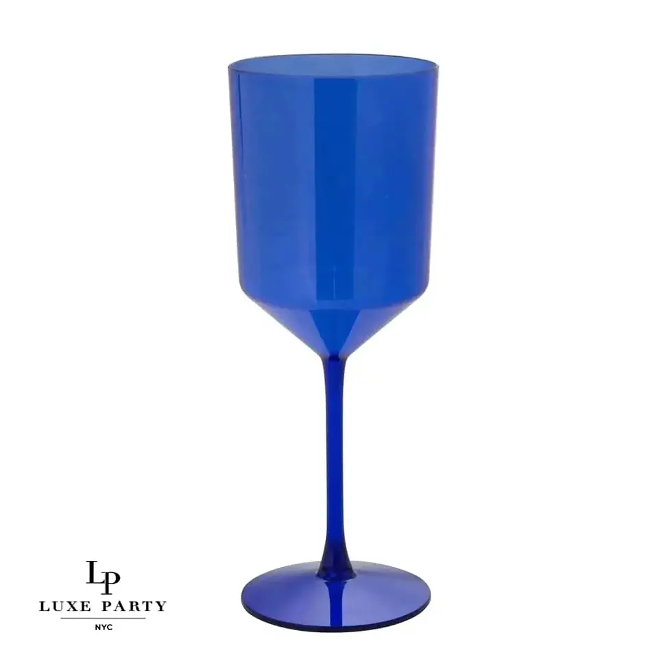 11oz Blue Stemmed Wine Glass (4 Count)