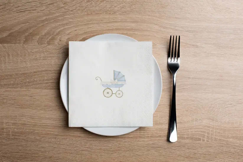 Blue Baby Carriage Cocktail Napkin (20 Count)