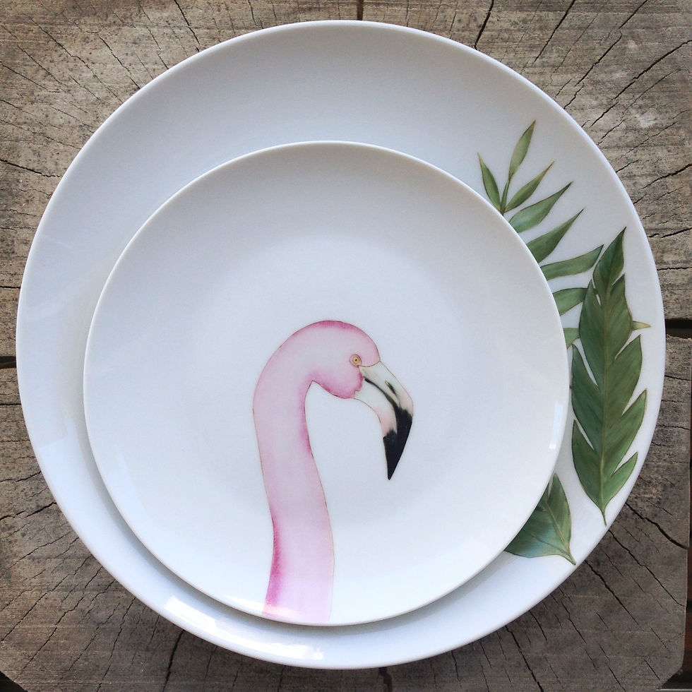 Platos postre FLAMENCOS x 6 unidades