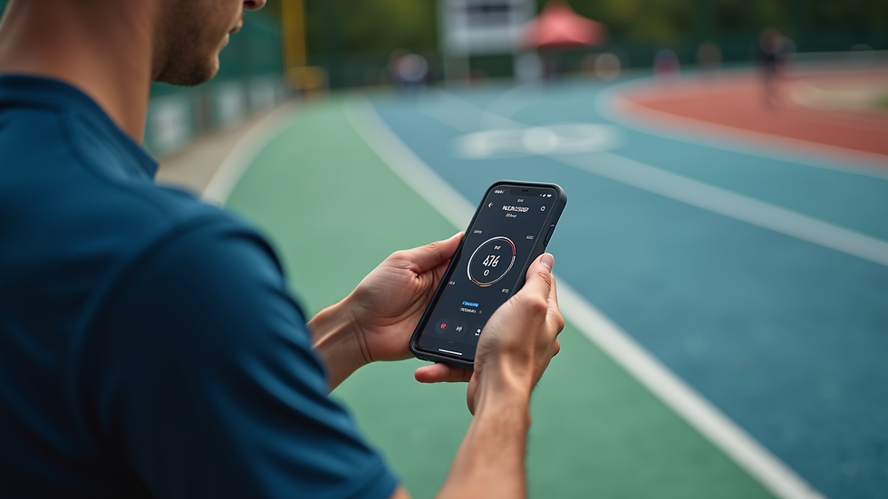 Eye-level view of athlete tracking their readiness scores on a smartphone