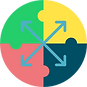 Icon of a quadrant with four arrows