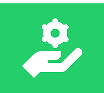 Icon of hand holding a gear