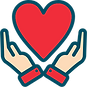 Icon of hands holding a heart