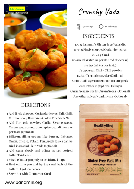Banamin Healthcare Recipe - Gluten Free Vada