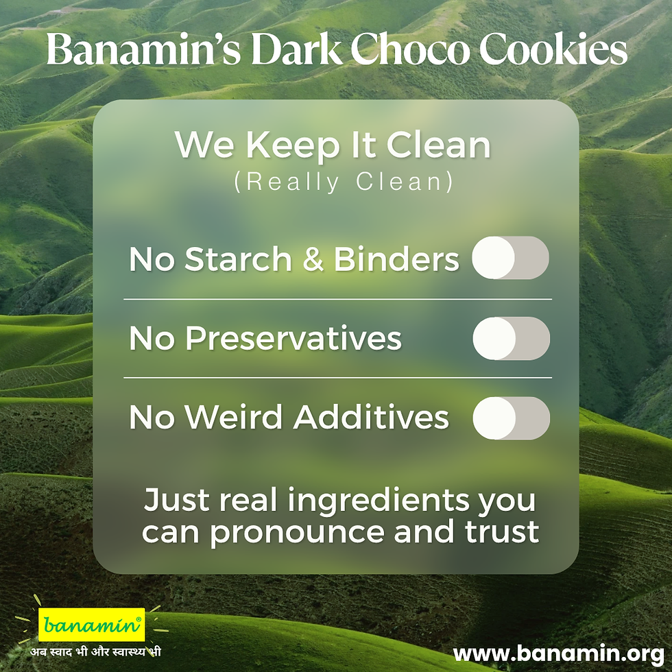 Thumbnail: Banamin Protein Fiber Rich dark Choco Cookies | Low GI, Gluten Free | No Palm Oil, No Maida, No Preservatives