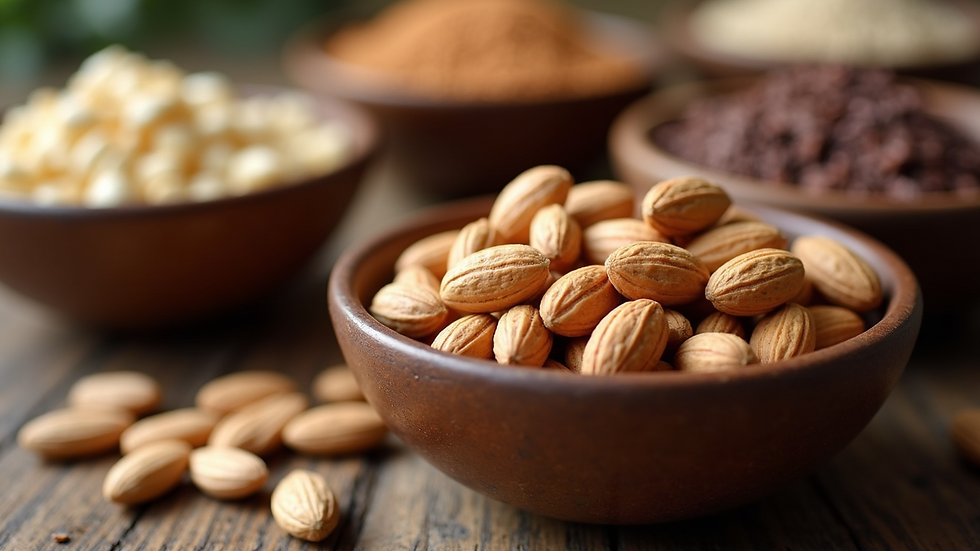 Assorted nuts and seeds in bowls; healthy; gluten free; Banamin Healthcare
