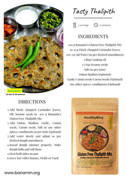 Banamin Healthcare Recipe - Gluten Free Thalipith