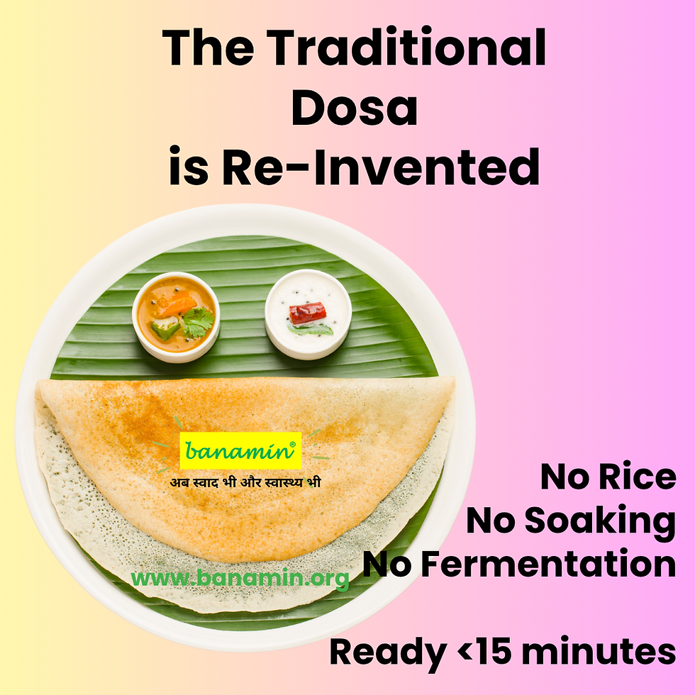 Thumbnail: Banamin Protein Rich Dosa Mix | No Rice | High Fibers | Low GI, Gluten Free | PlantBased | Banamin Healthcare