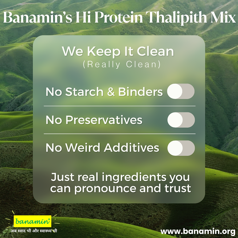 Thumbnail: Banamin Gluten Free Thalipith Mix | Protein Fiber Rich | Low GI, PlantBased | No Rice, Gram Flour | Banamin Healthcare