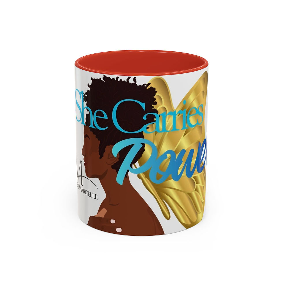 Thumbnail: She Carries Power Accent Coffee Mug — Inspirational Black Woman Design
