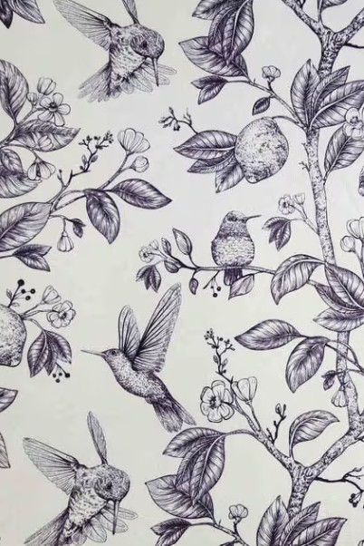 Birds on White Print - Large (1.8m x 75cm)