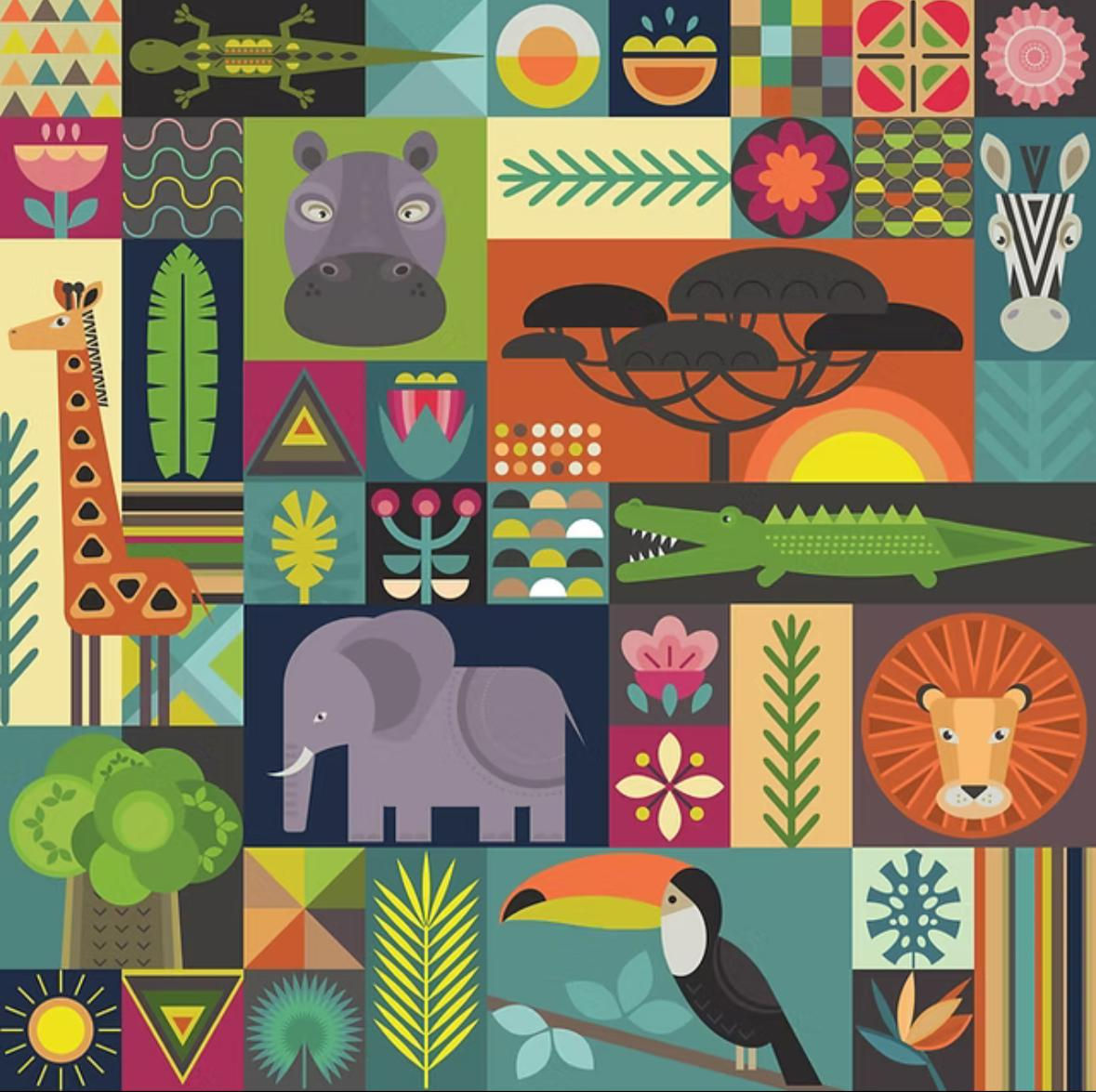 African Sun Print - Large (1.8m x 75cm)