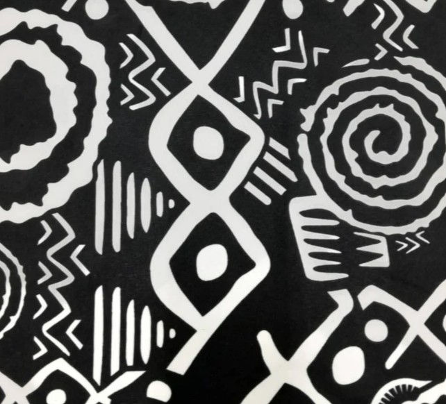 Ethnic Black & White Print - Large (1.8m x 75cm)
