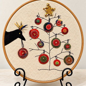 Penny Club with Pam wool applique Christmas ornament tree