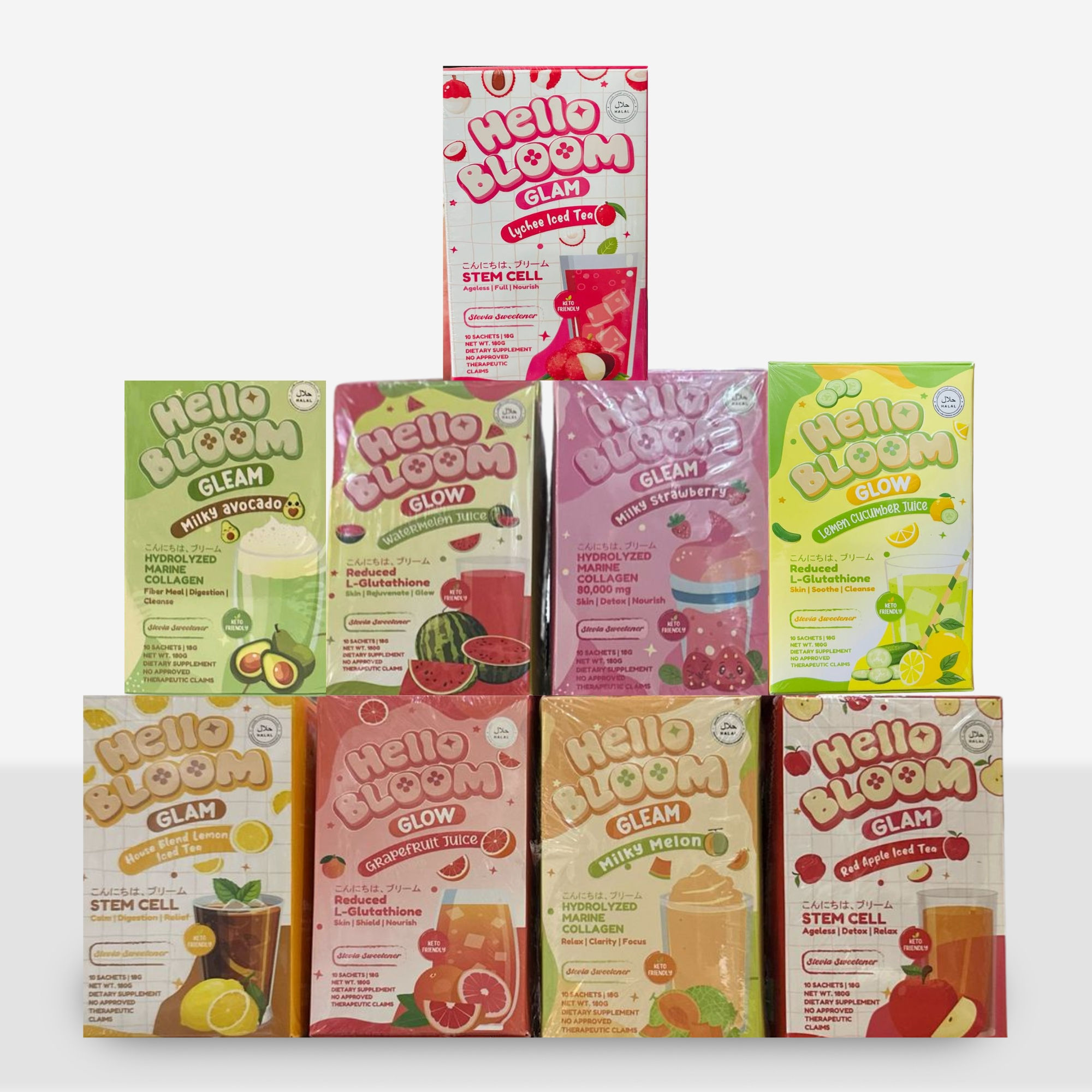 HELLO BLOOM GLEAM DRINKS 10 SACHETS