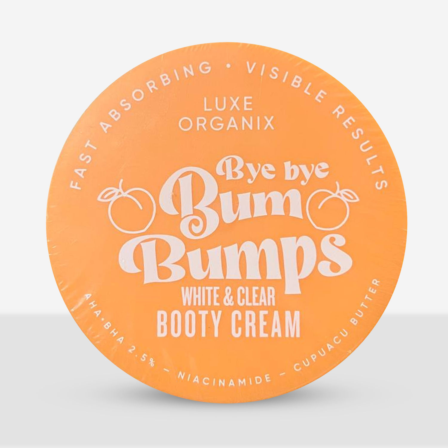 LUXE ORGANIX BYE BYE BUM BUMPS WHITE & CLEAR BOOTY CREAM