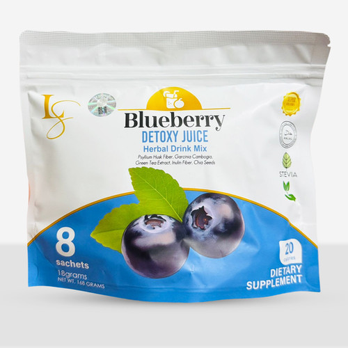 LUXE SLIM BLUEBERRY DETOXY JUICE HERBAL DRINK MIX 8 SACHETS X 18G ...