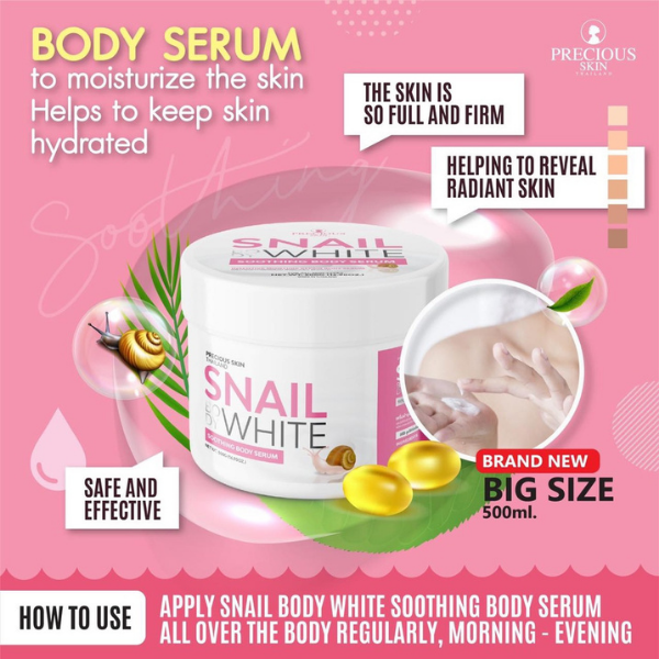 Thumbnail: PRECIOUS SKIN SNAIL BODY WHITE SOOTHING BODY SERUM 500G