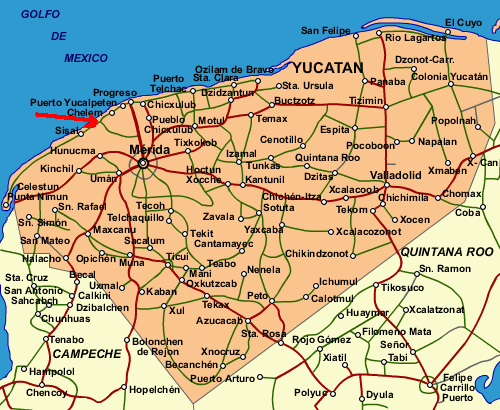 Chelem Yucatan Mexico Map Brisas Oceanicas