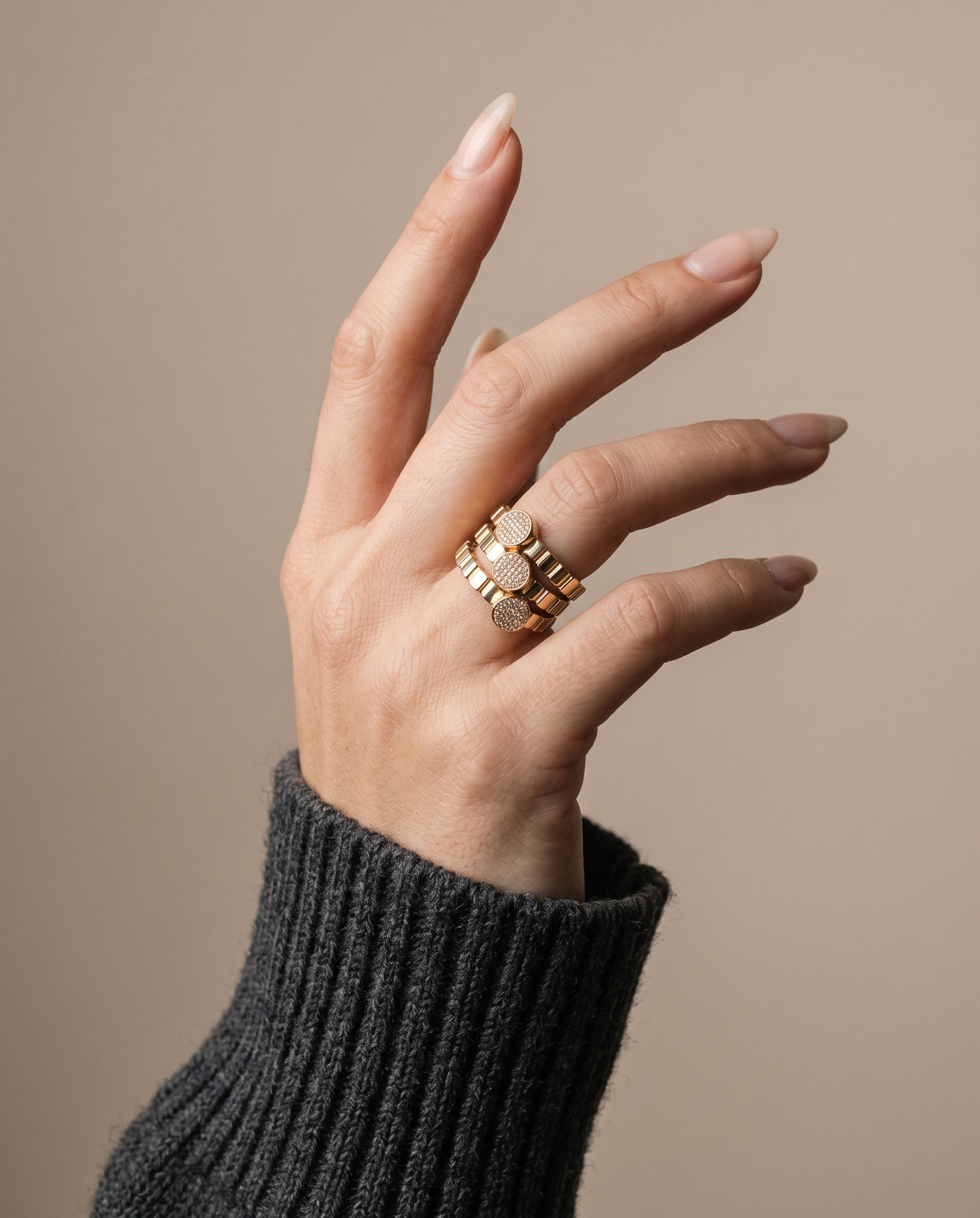 Diamond Cluster Stackable Ring 10k Solid Gold