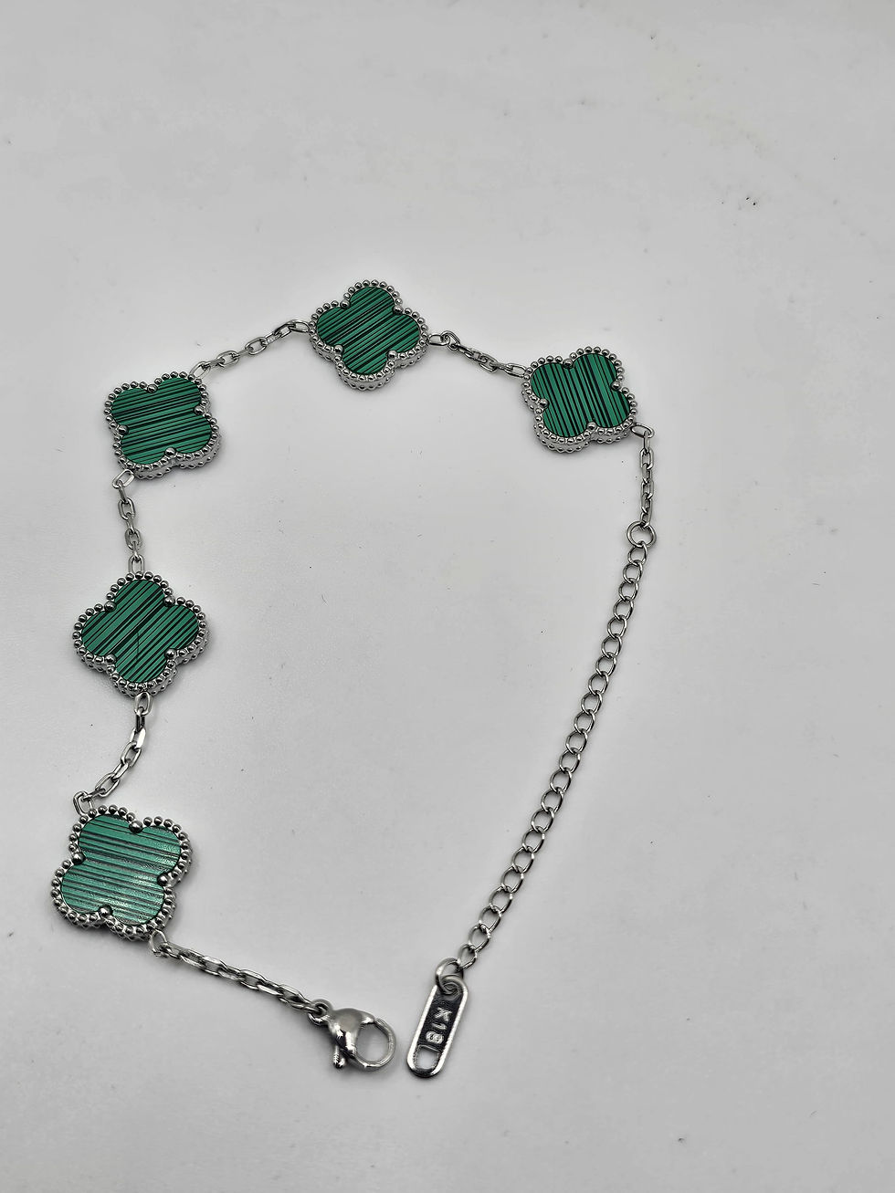 Miniatura: Vintage Clover Charm Bracelet-White Gold Plating