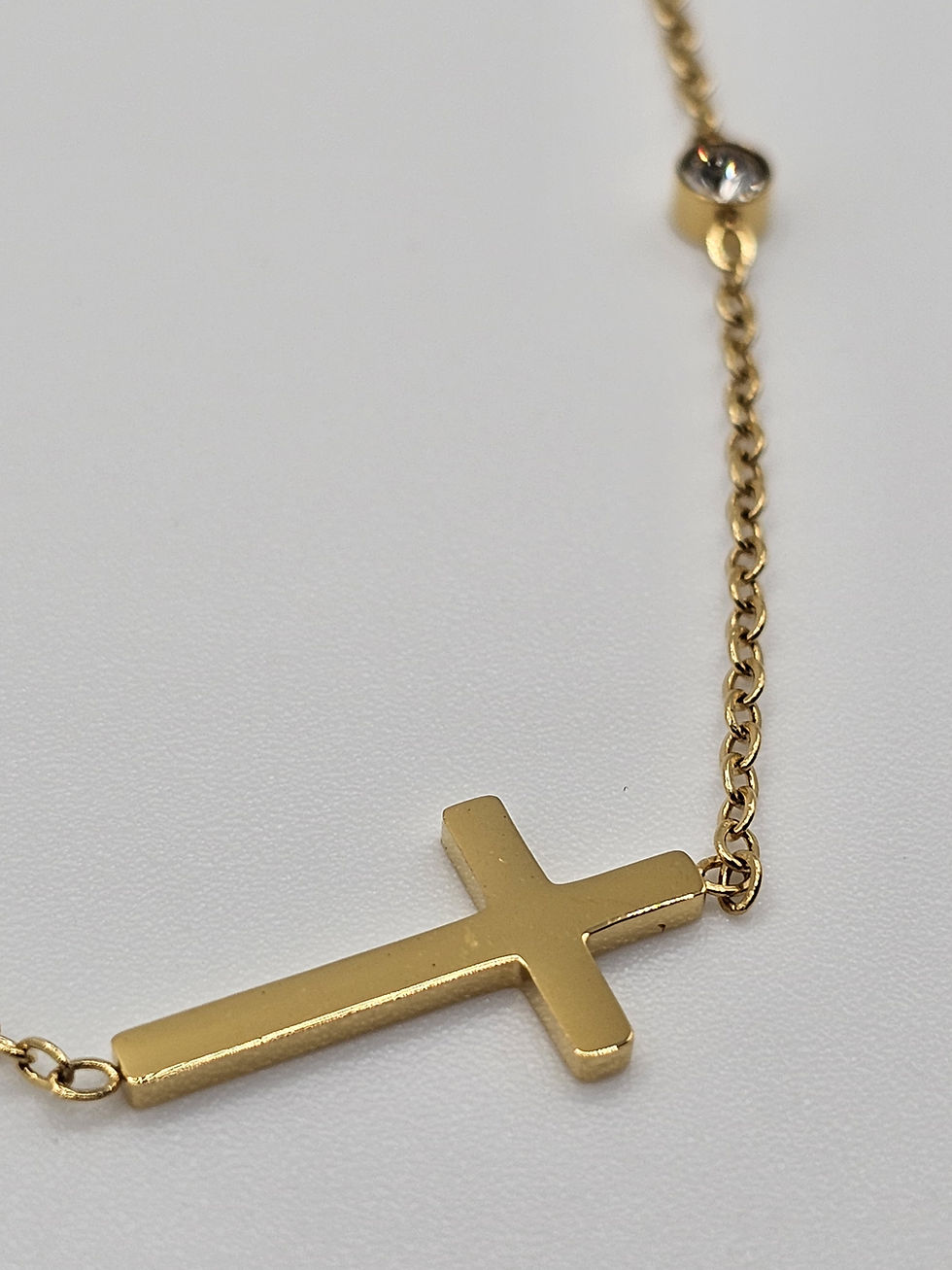 Miniatura: Cross & Crystal  Necklace - 18K Gold PVD Plating