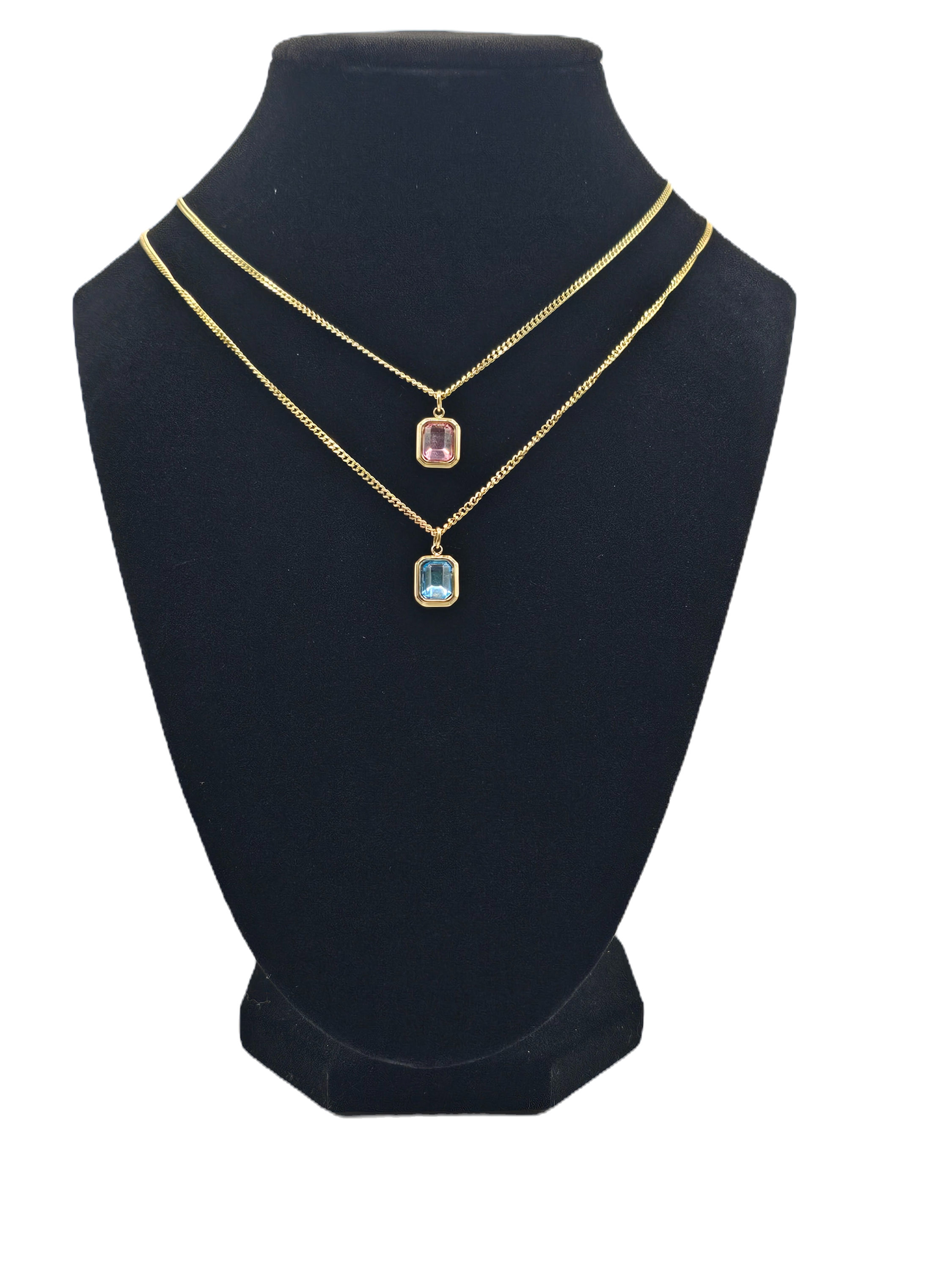 Diamond Charm Necklace - Gold Plated