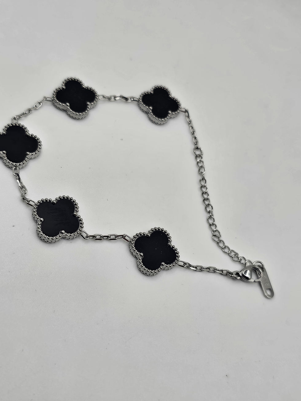 Miniatura: Vintage Clover Charm Bracelet-White Gold Plating