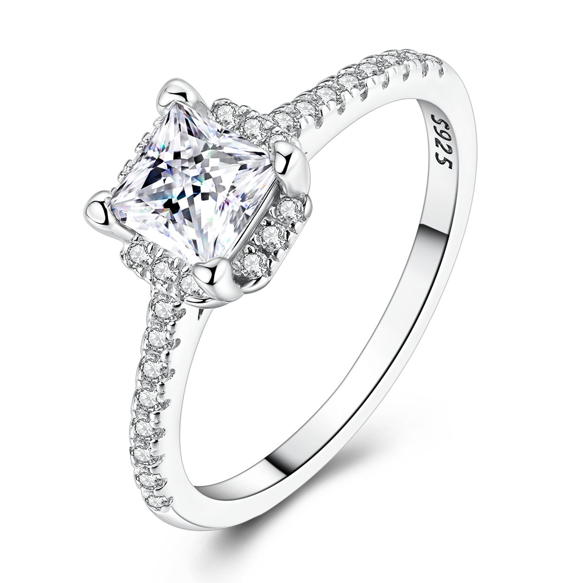 Moissanite Princess Ring - S925