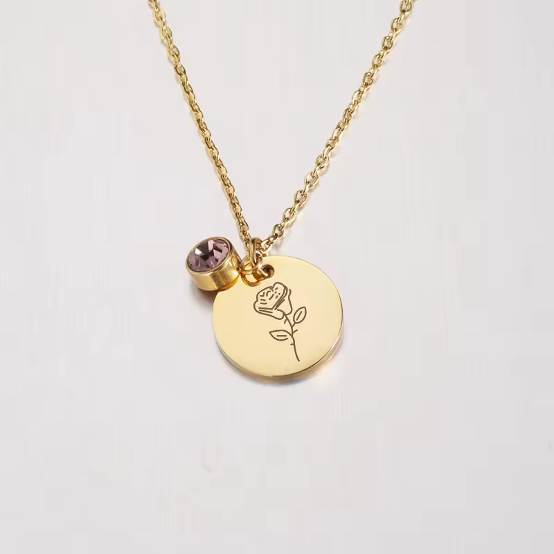 Miniatura: Birth Bloom Necklace -  18K PVD Gold Plating