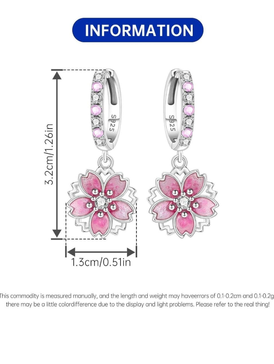Miniatura: Blossom  Dangle Hoops Earrings- S925