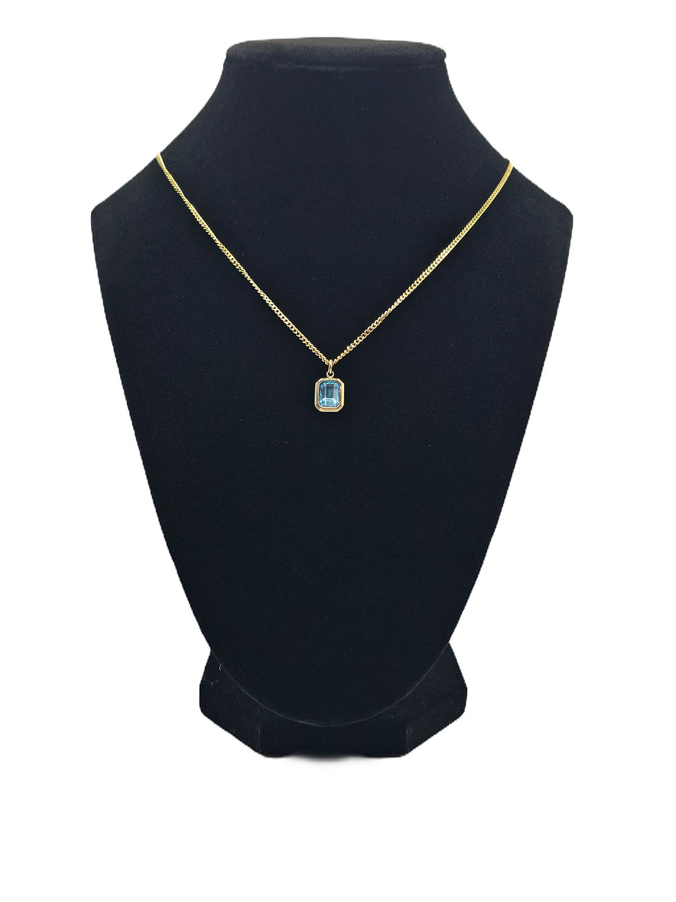 Miniatura: Pink & Blue Diamond Charm Necklace - 18K Gold PVD Plating
