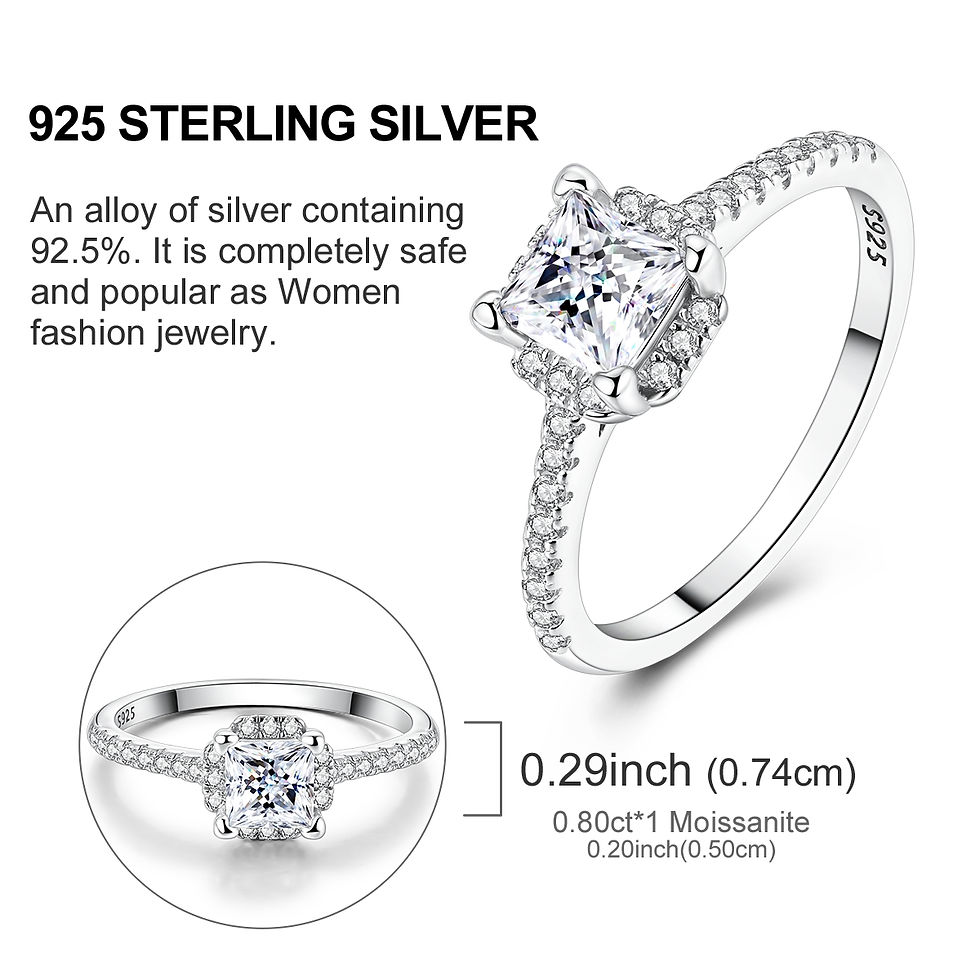 Miniatura: Moissanite Princess Ring - S925