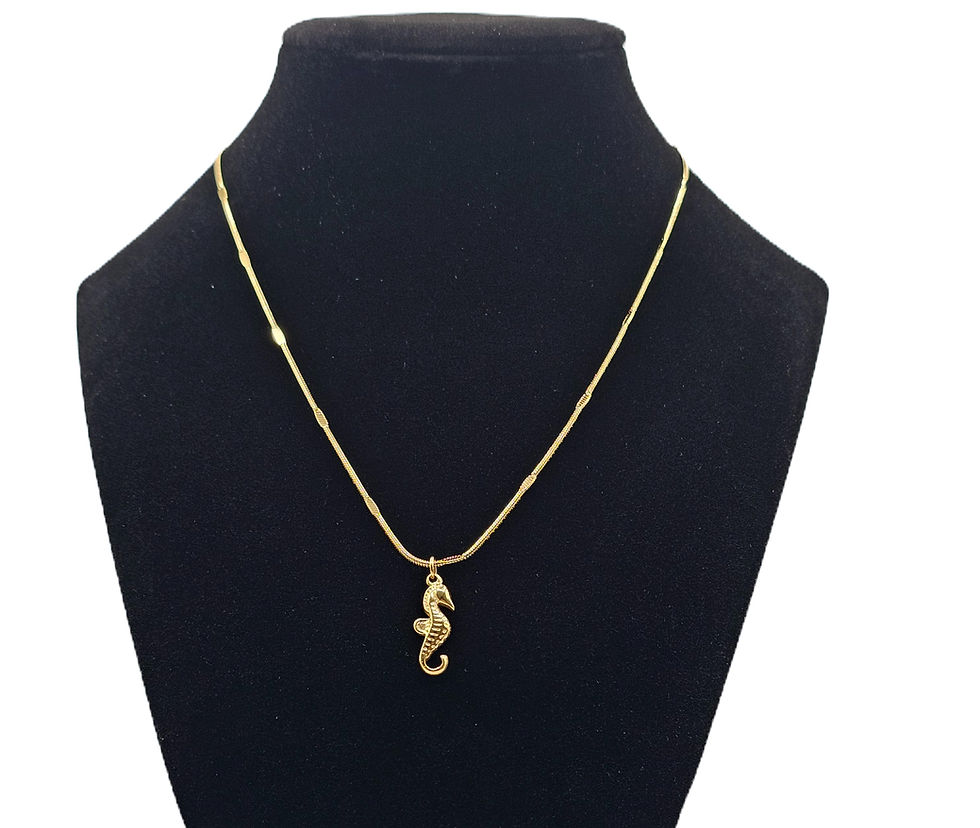 Thumbnail: Seahorse Necklace - 18K Gold PVD Plating