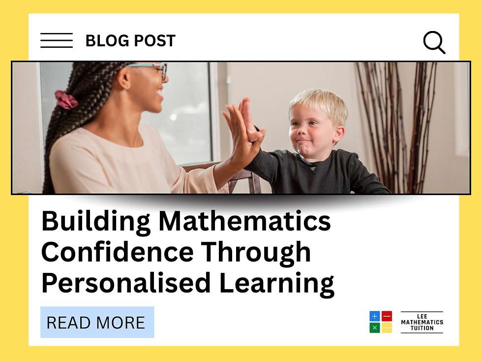Woman and child high-five in bright room. Text: "Building Mathematics Confidence Through Personalised Learning." Button: "Read More."