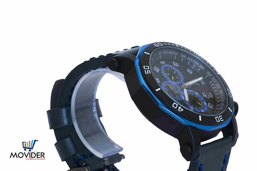 Miniatura: Reloj de lujo para hombre (Cuero Azul)