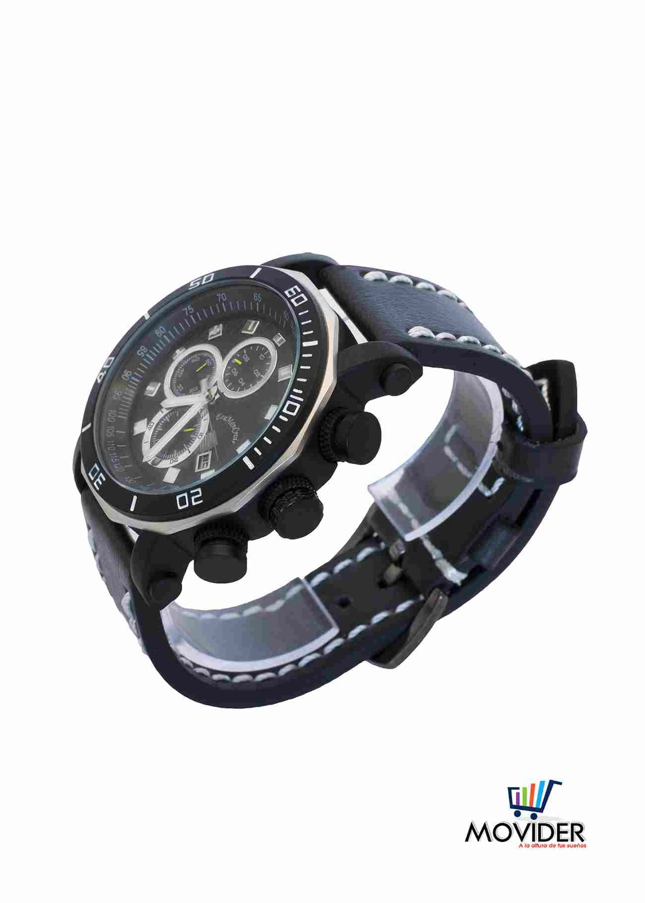 Reloj de lujo para hombre (Cuero Negro)