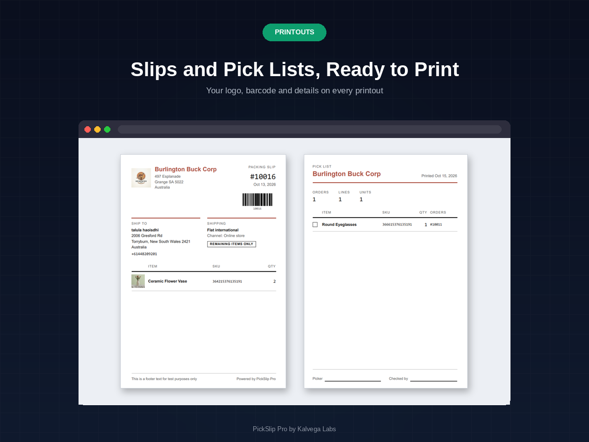 PickSlip Pro Packing Slips integration setup — Warehousing Solutions app on the Wix App Market