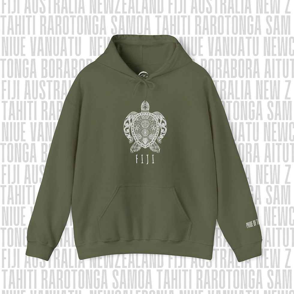 Thumbnail: Fiji Turtle Heavy Blend Hoodie with Sleeve Detail