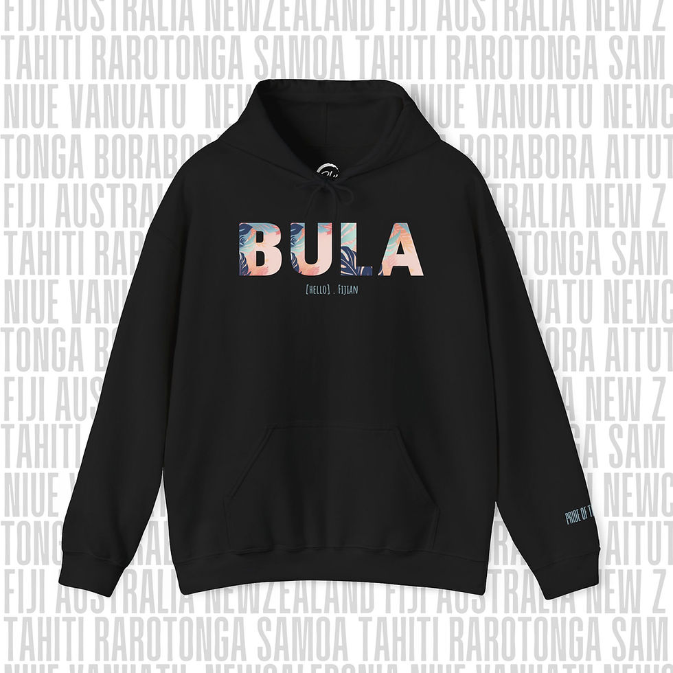 Fiji Bula Heavy Blend Hoodie with Sleeve Detail