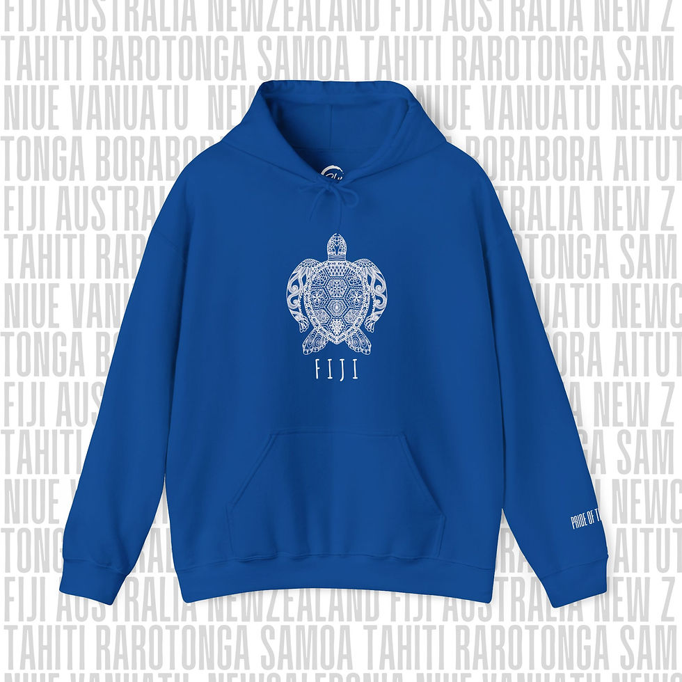 Thumbnail: Fiji Turtle Heavy Blend Hoodie with Sleeve Detail