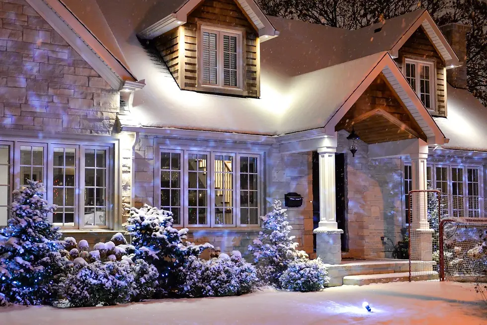 Permanent roofline lighting compared with seasonal Christmas lights on Edmonton homes