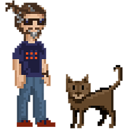 Image of Saul and his cat Saffi
