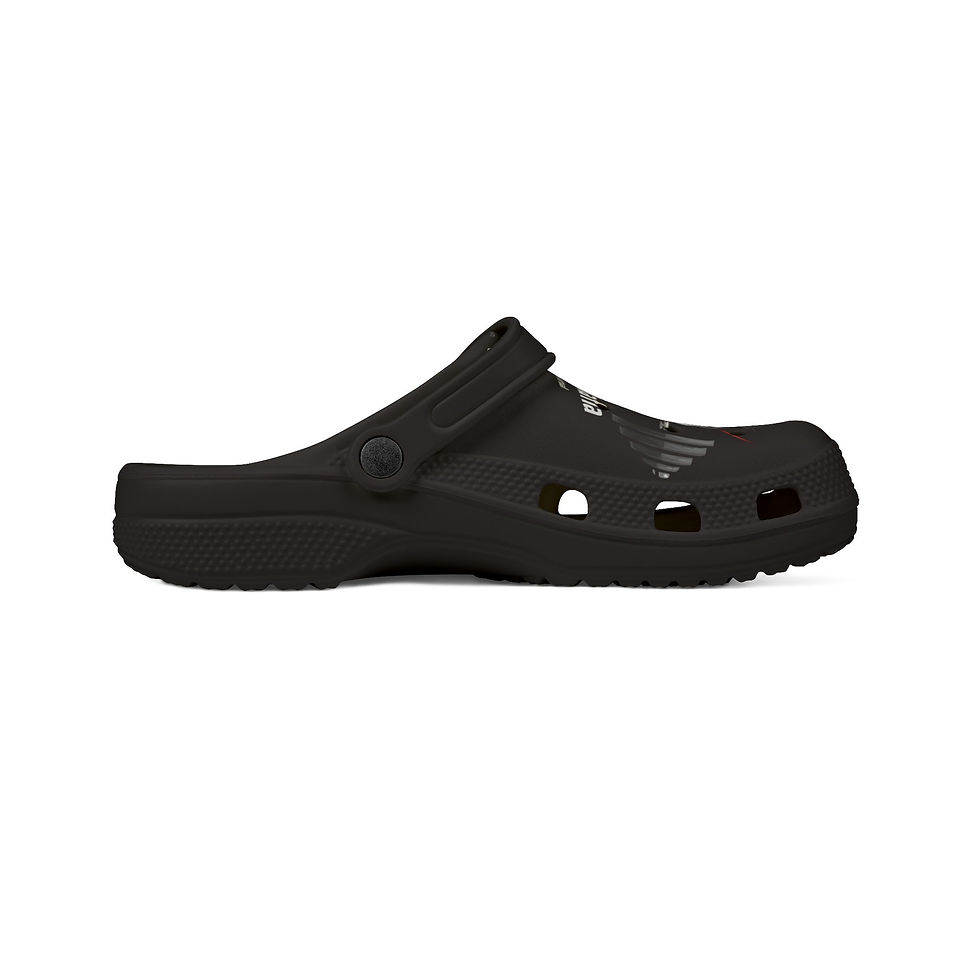 Thumbnail: Gym Nut Mafia Skull Clog Shoes – Black EVA Foam Slip-Ons
