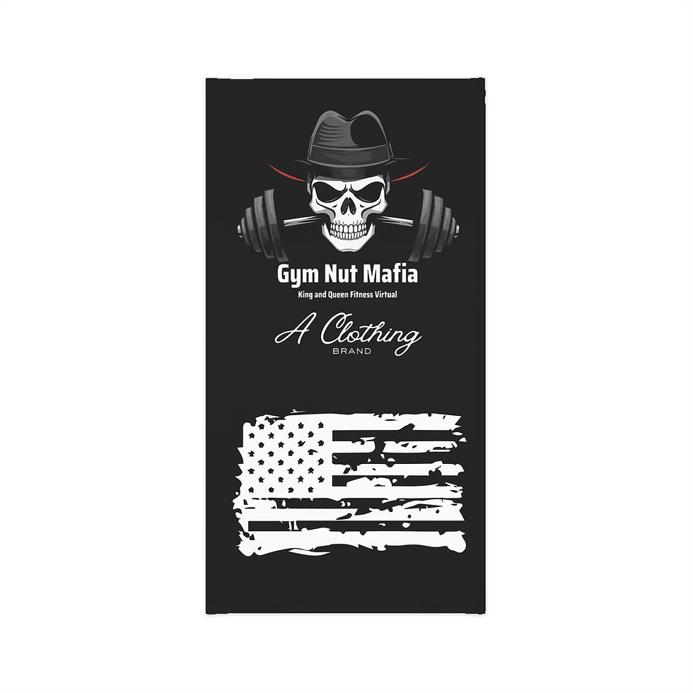 Thumbnail: Gym Nut Mafia Skull Flag Neck Gaiter — Fitness Face Mask & Bandana