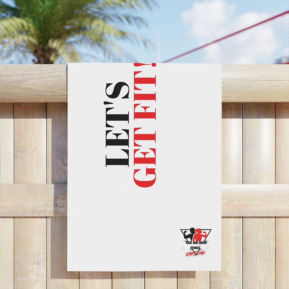 Thumbnail: King and Queen Fitness Virtual, Custom "Let's Get Fit" Beach Towel