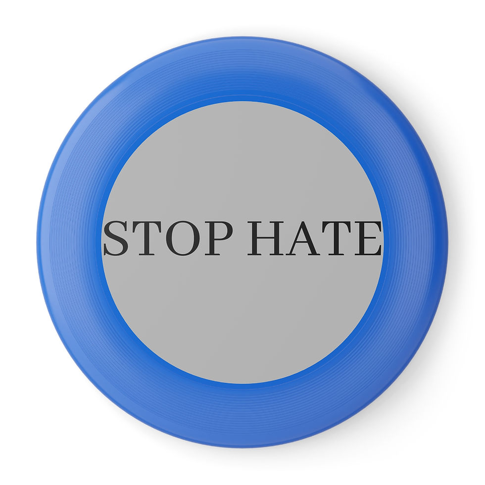 Thumbnail: Frisbee with 'Stop Hate' Message - Fun Outdoor Game for Activism & Unity